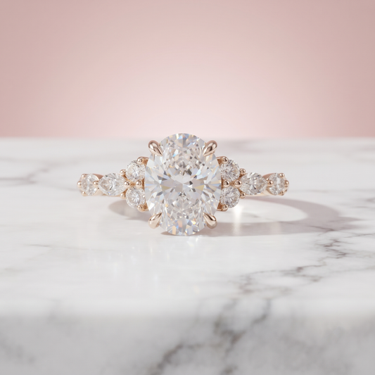 2.00 Ct Colorless Oval Cut Moissanite Wedding Proposal Ring