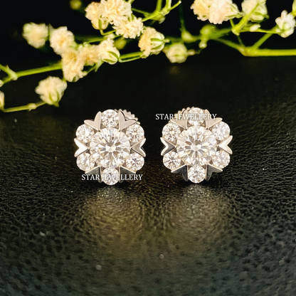 1.5 TCW Lab Diamond Solid Gold Stud Earrings