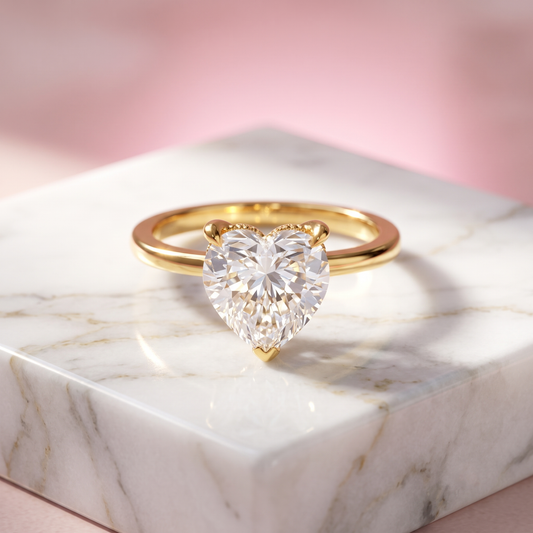 IGI Certified 1.0 - 2.0 Ct Heart Cut Lab Grown Diamond Ring