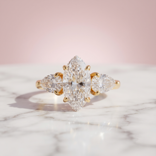 2.00 Ct Colorless Marquise Cut Moissanite Engagement Ring