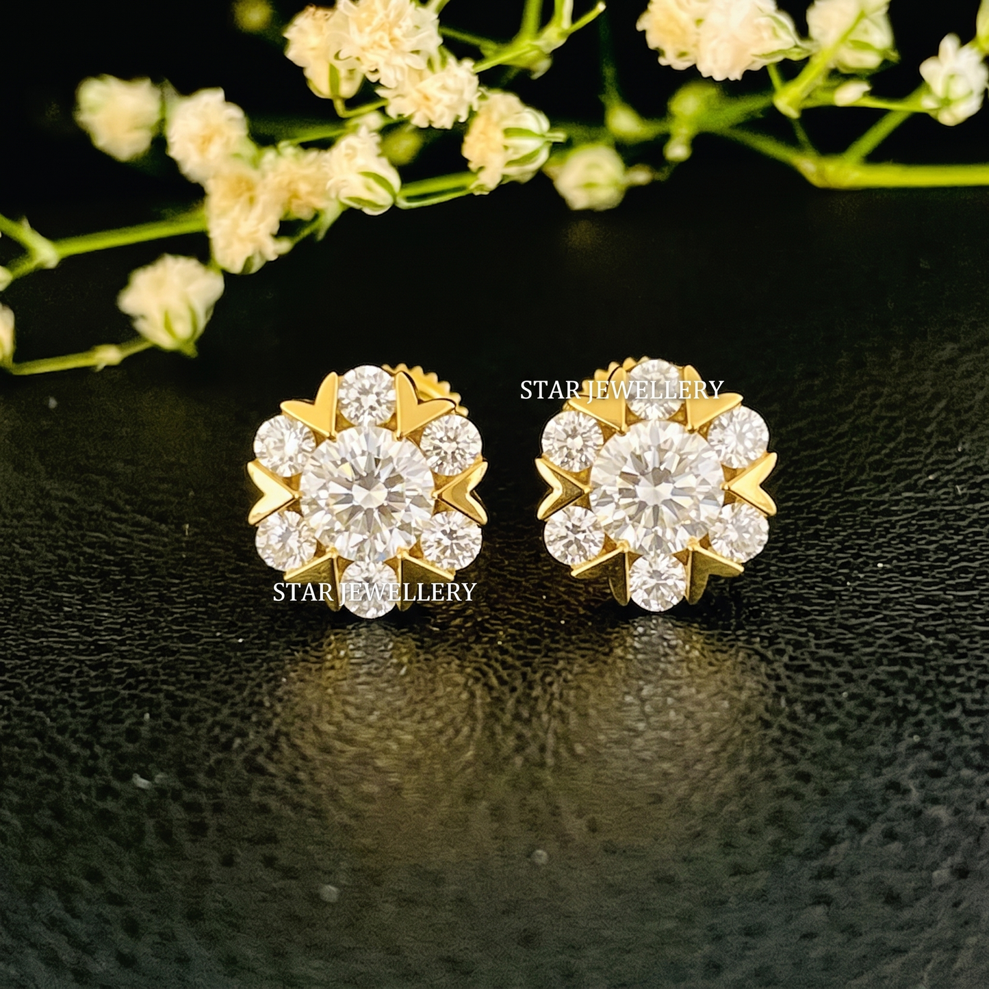 1.5 TCW Lab Diamond Solid Gold Stud Earrings