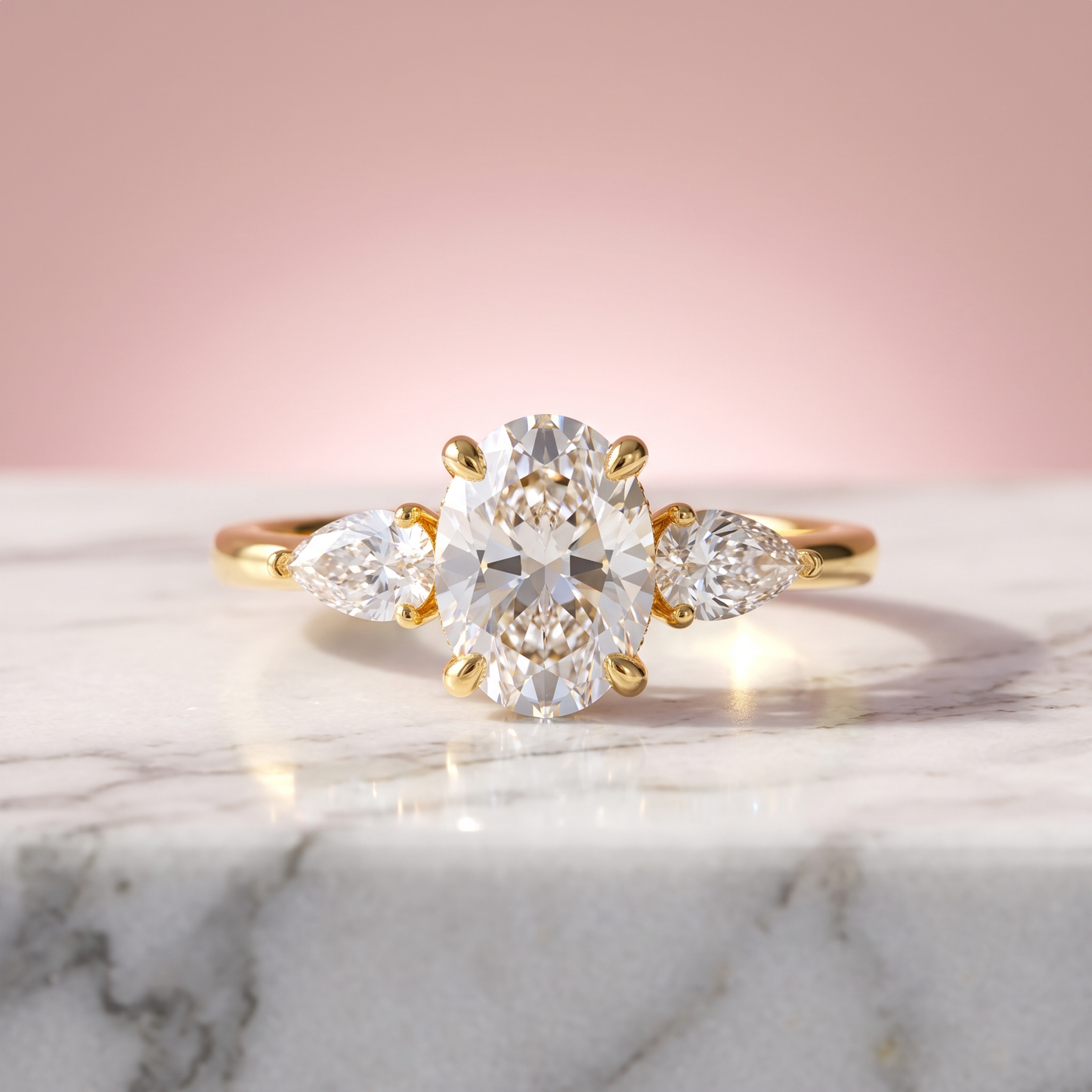 1.00 Ct Colorless Oval Cut Moissanite Engagement Ring