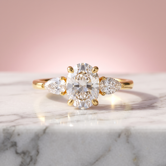 1.00 Ct Colorless Oval Cut Moissanite Engagement Ring