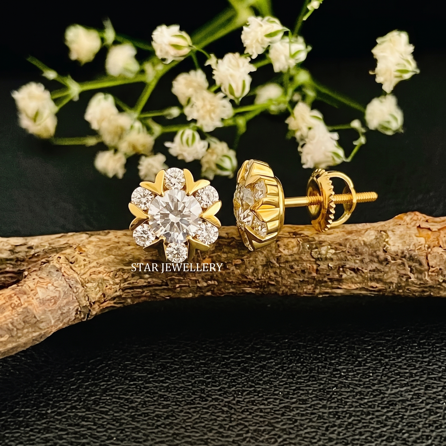 1.5 TCW Lab Diamond Solid Gold Stud Earrings