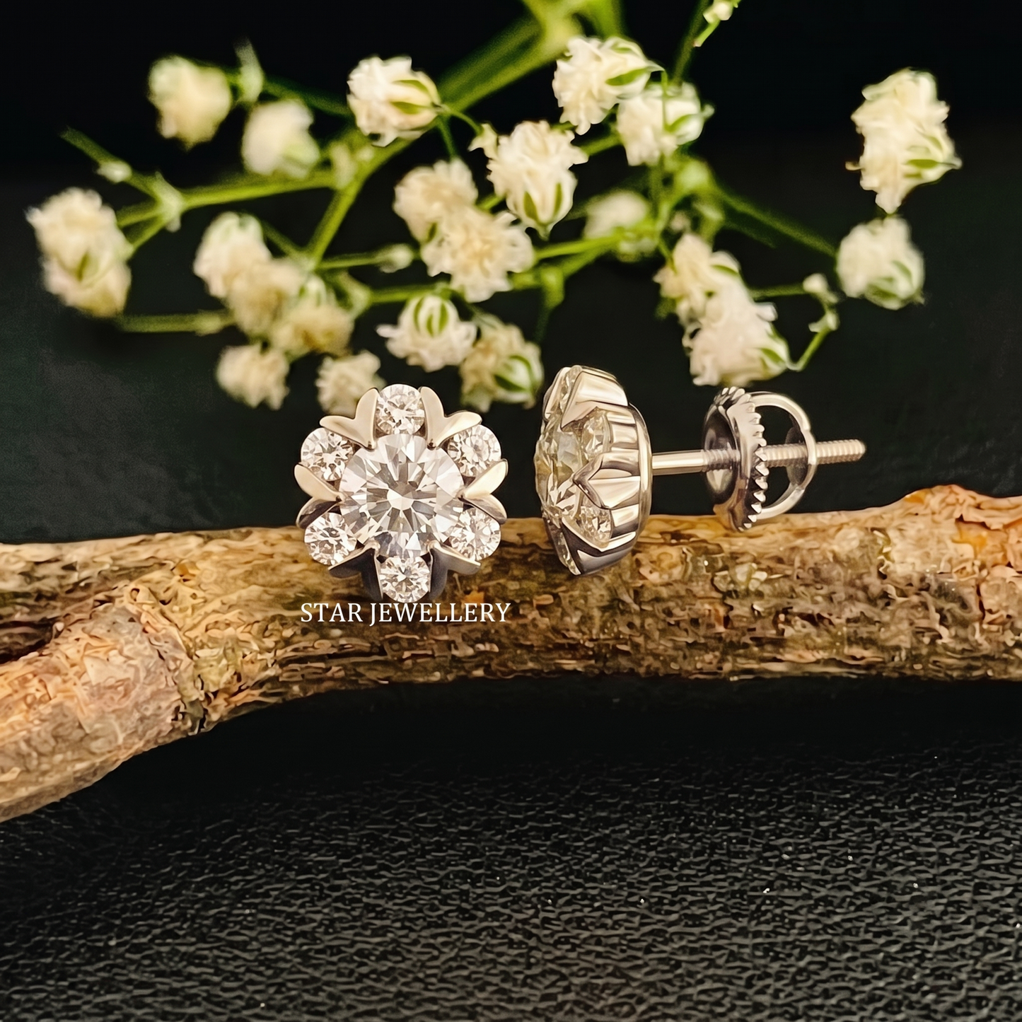 1.5 TCW Lab Diamond Solid Gold Stud Earrings