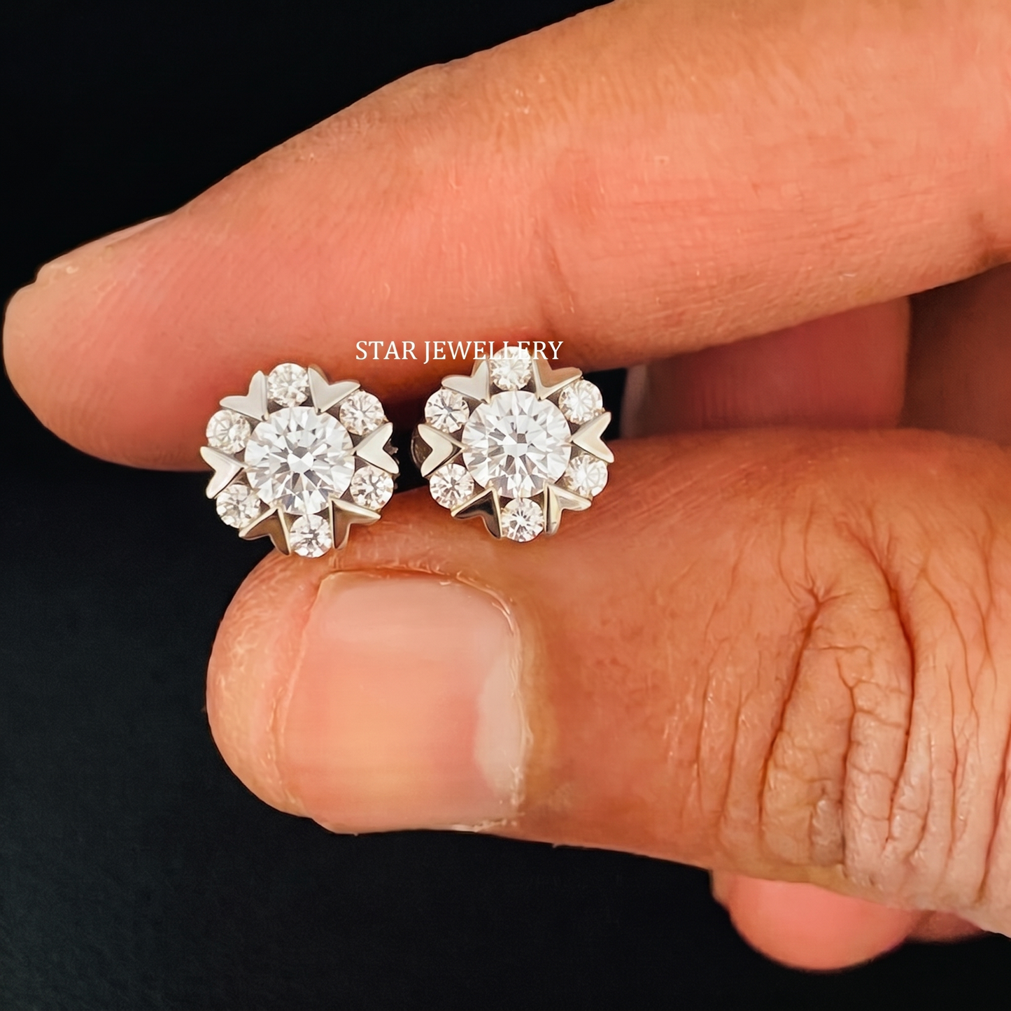 1.5 TCW Lab Diamond Solid Gold Stud Earrings