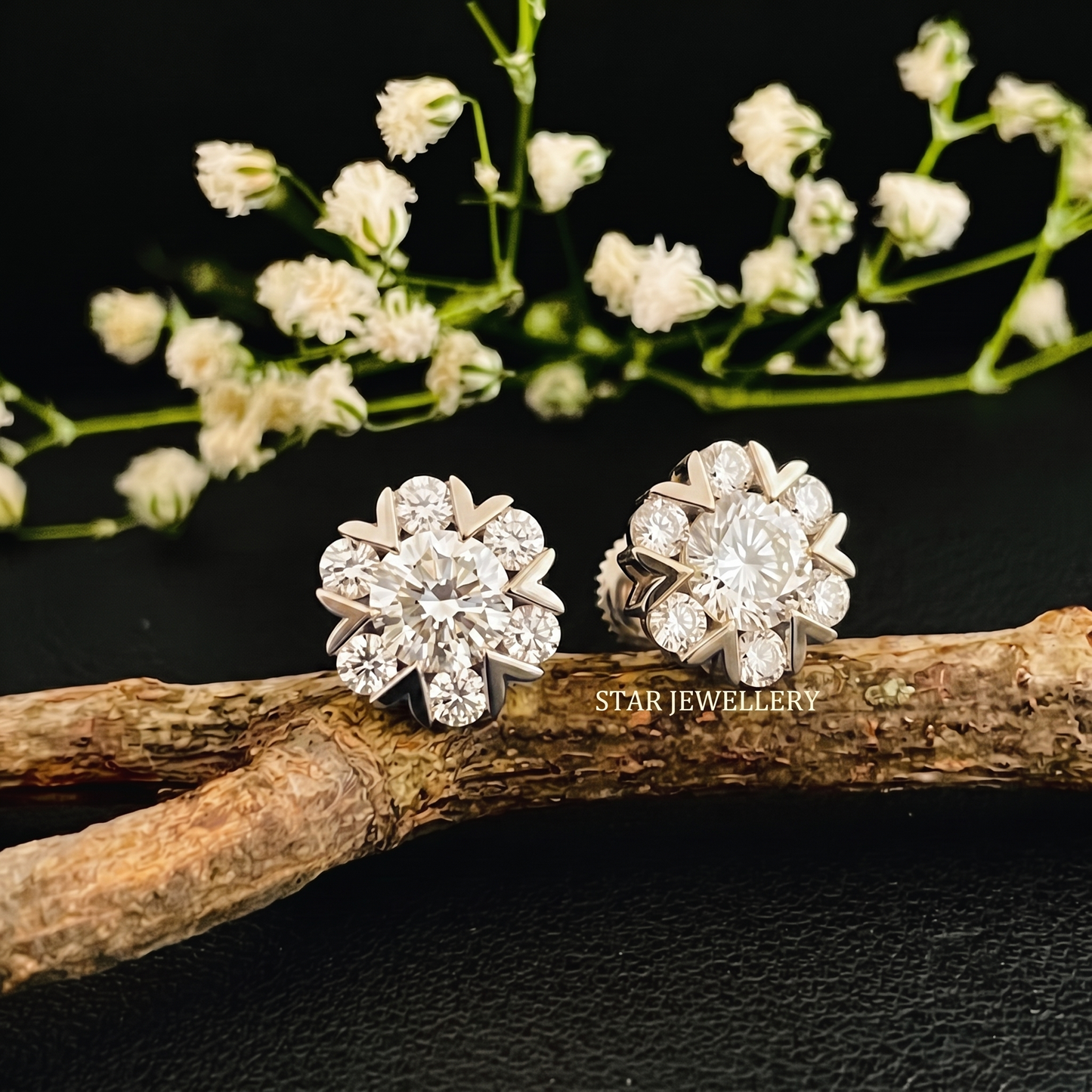 1.5 TCW Lab Diamond Solid Gold Stud Earrings