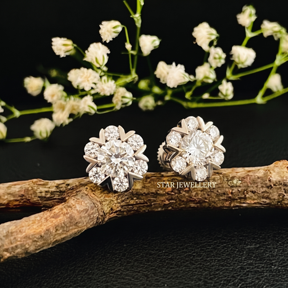 1.5 TCW Lab Diamond Solid Gold Stud Earrings