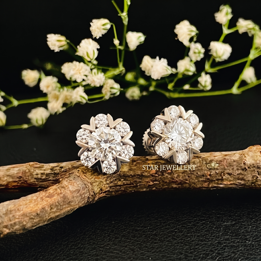 1.5 TCW Lab Diamond Solid Gold Stud Earrings