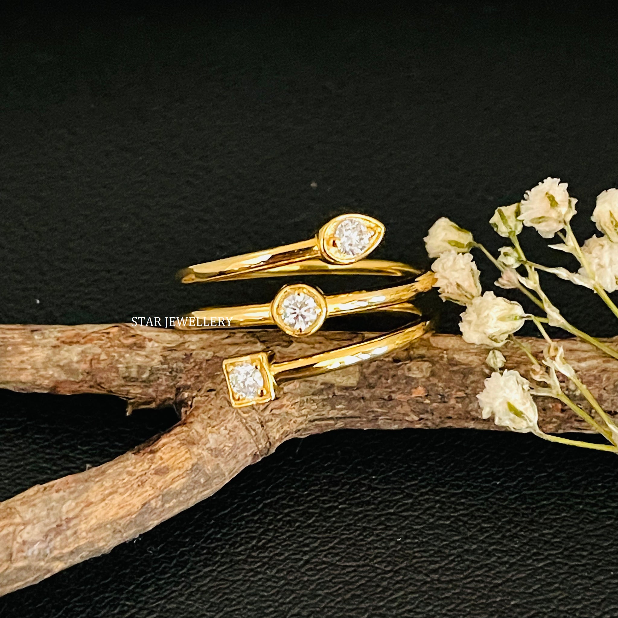 Solid Gold Wrap Around Diamond Coil Ring