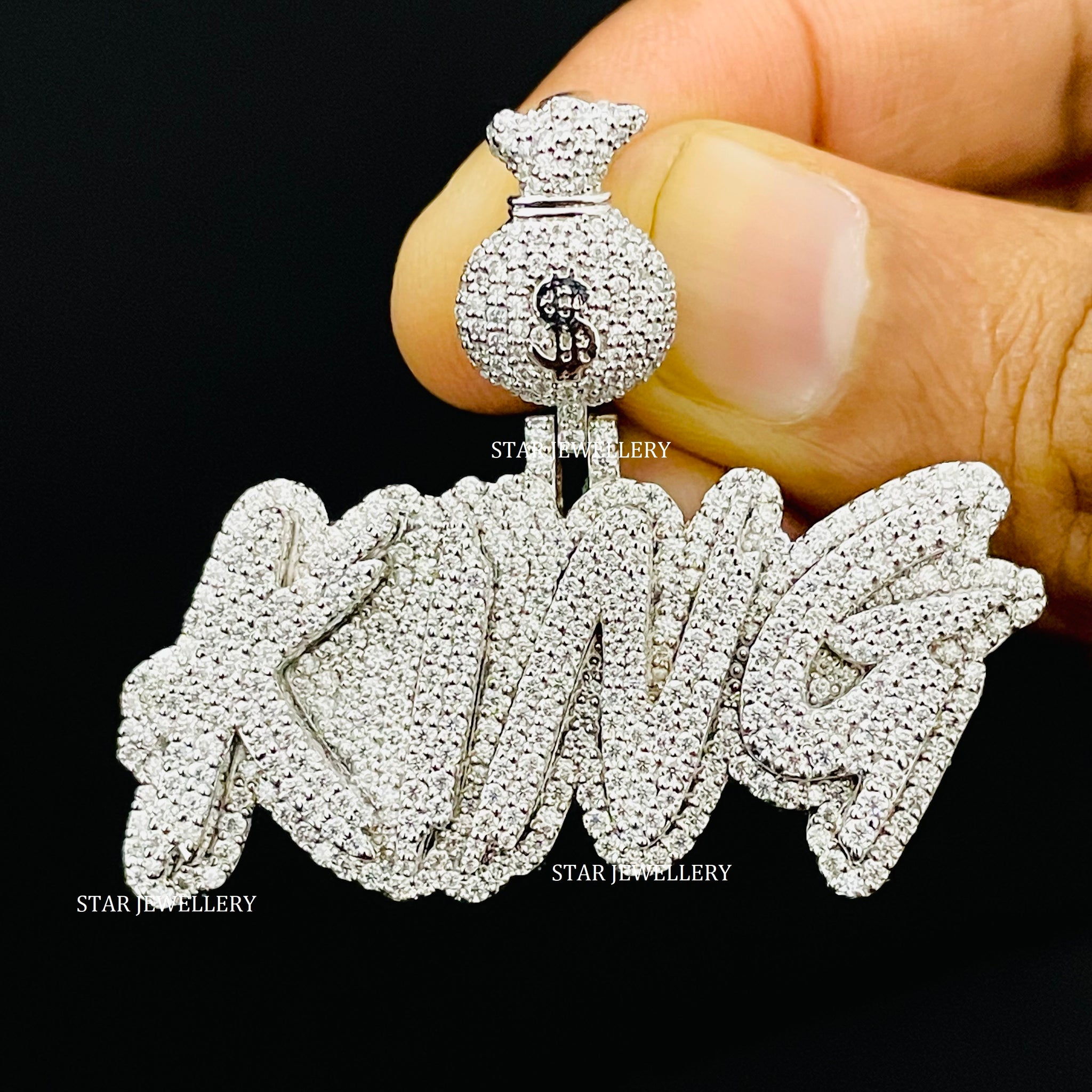 Custom Letter Iced Out VVS Moissanite KING Pendant