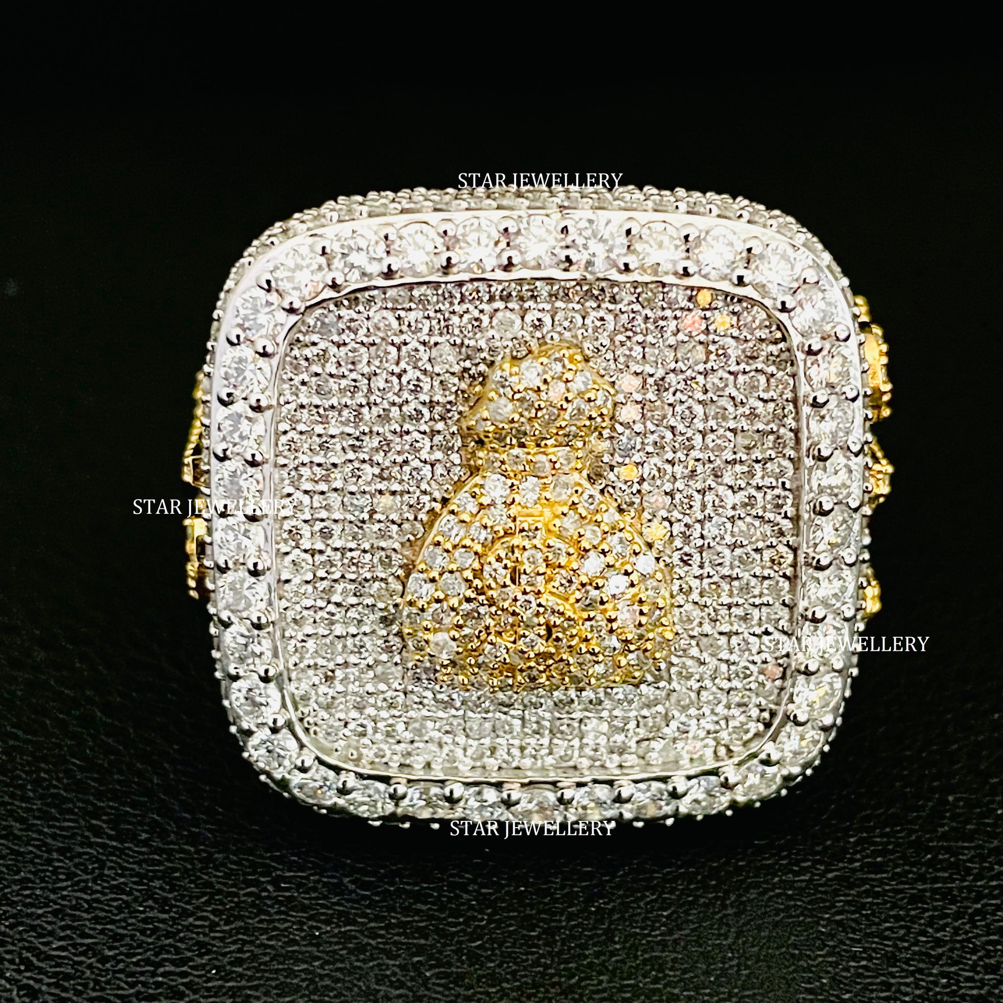 Unisex VVS Moissanite Iced Out Money Bag Ring