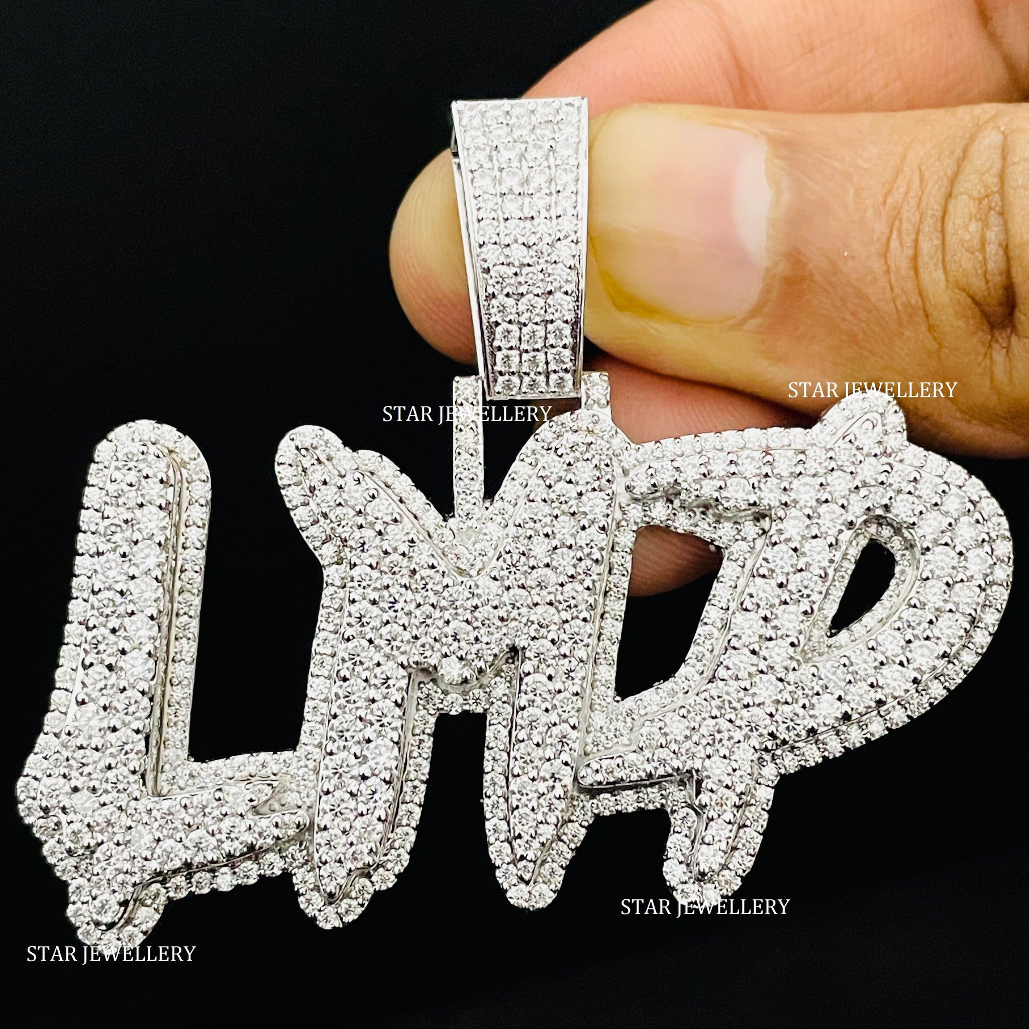 Iced Out VVS Moissanite Custom Letter Pendant