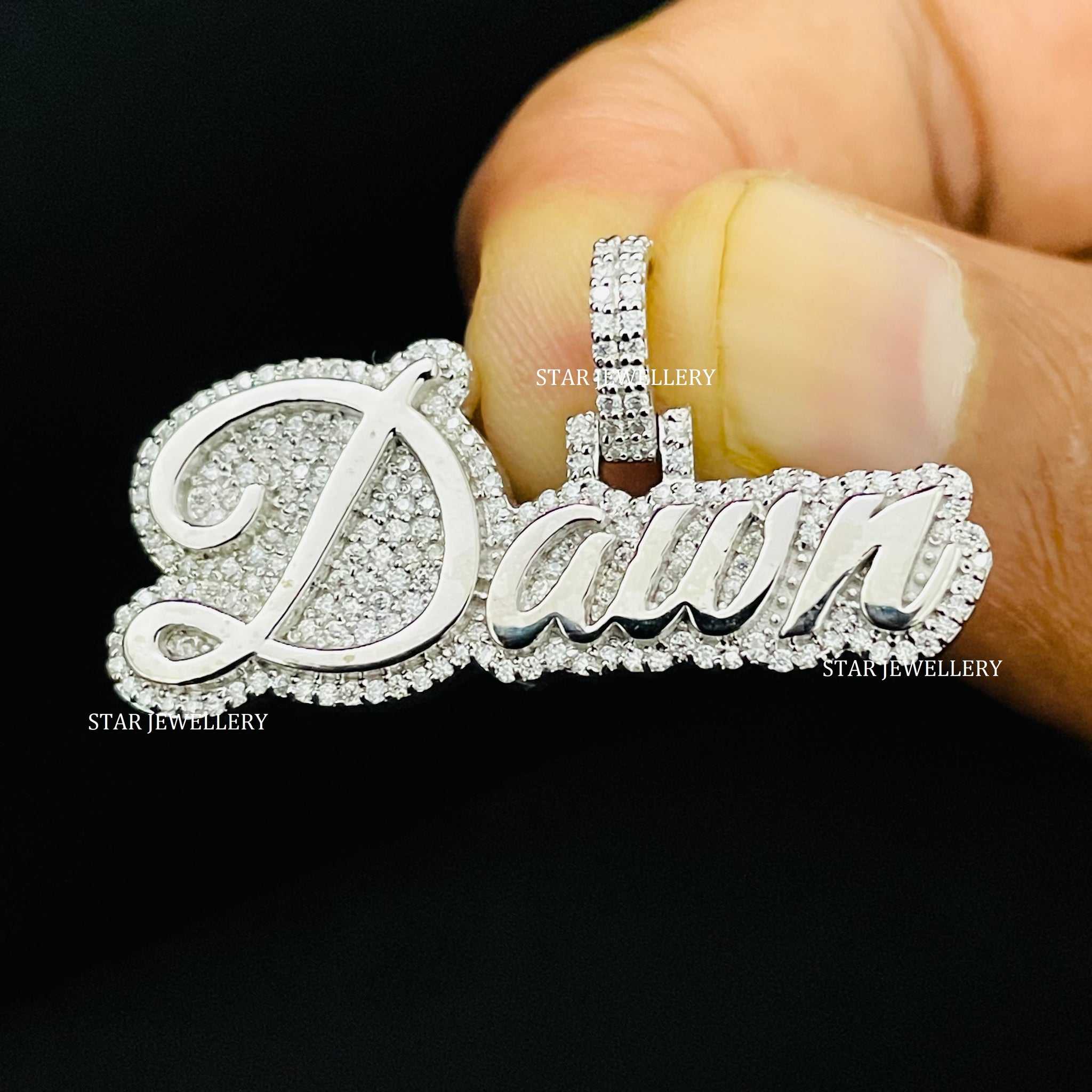 Custom Letter Name VVS Moissanite Iced Out Pendant