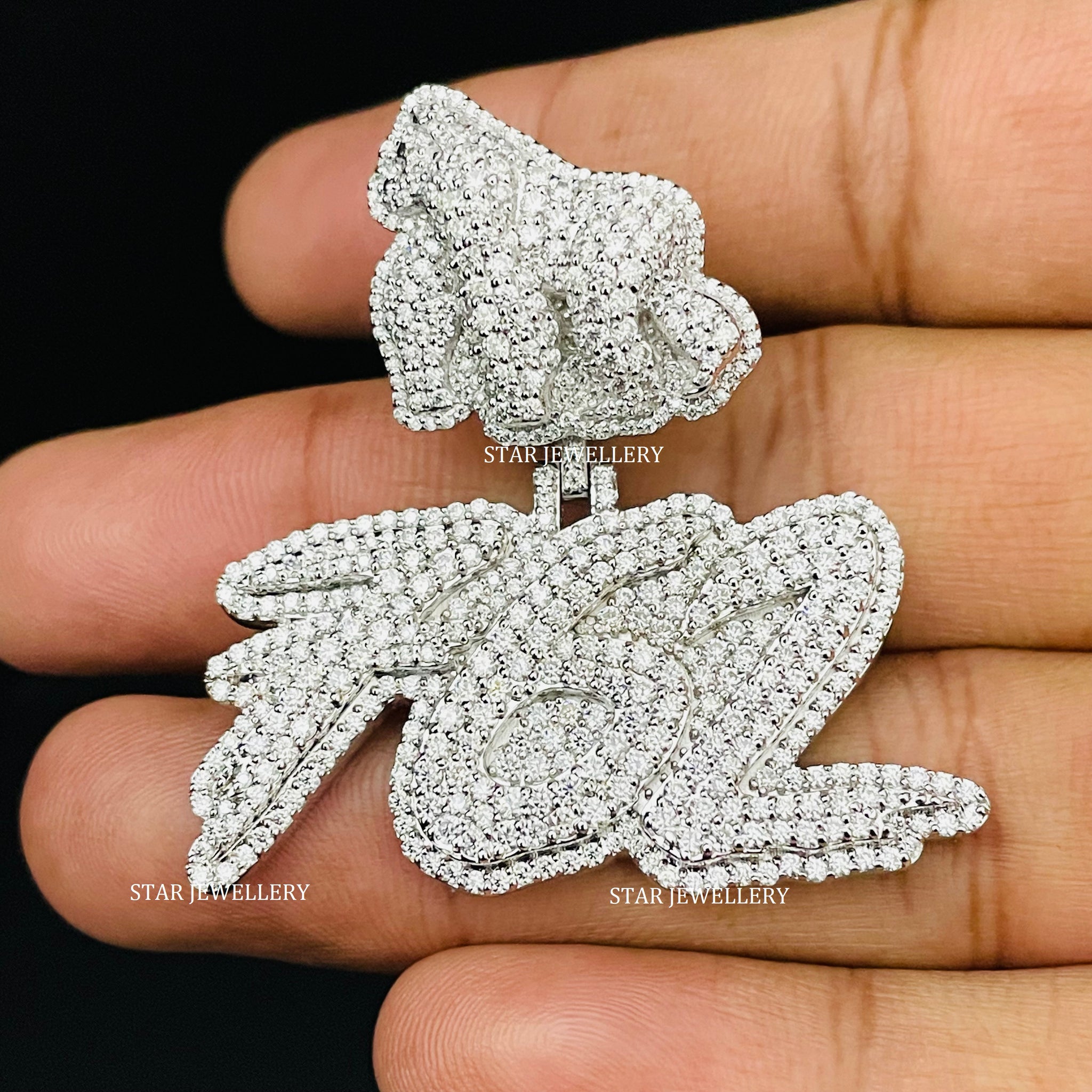 Iced Out VVS Moissanite Pendant with Custom APE Bail