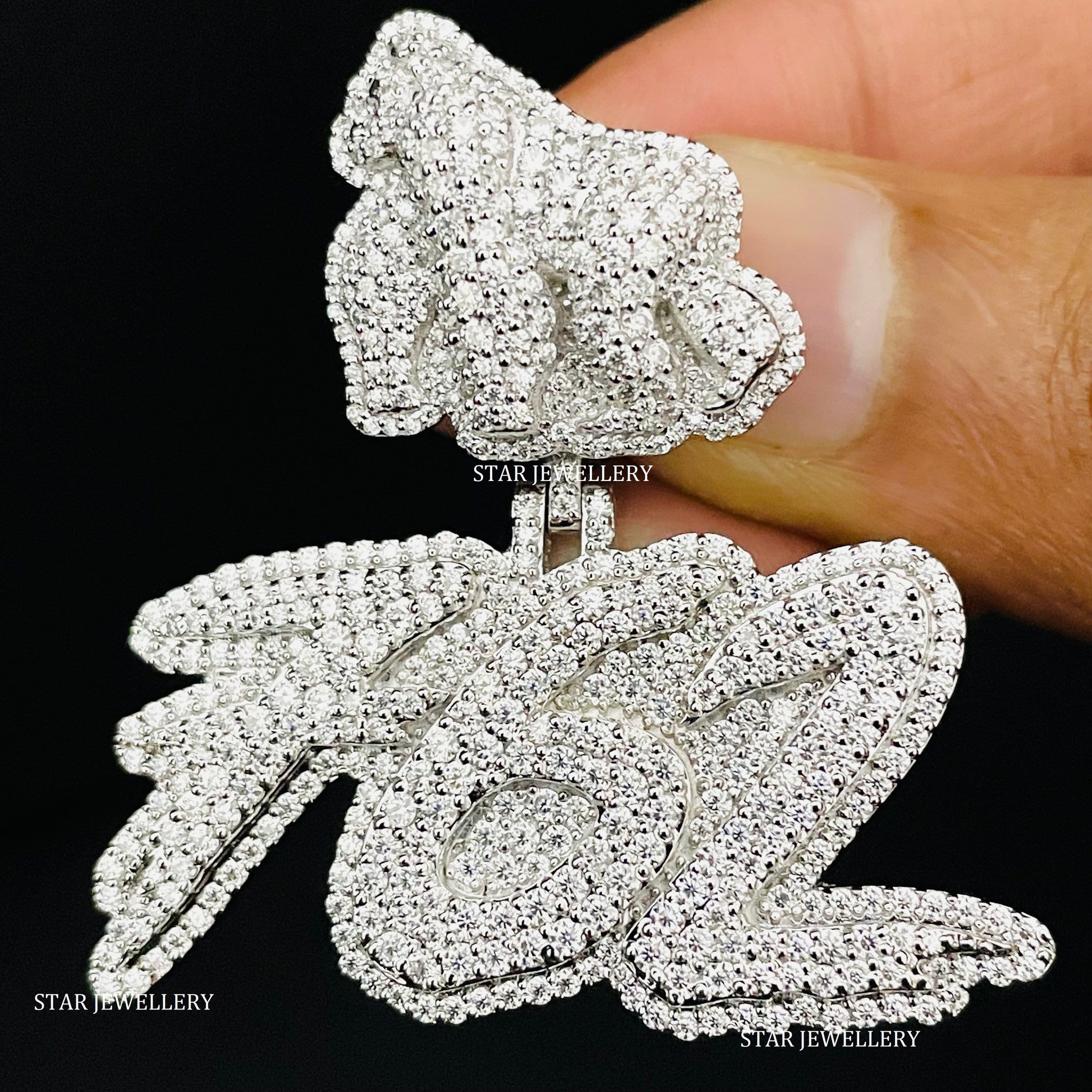 Iced Out VVS Moissanite Pendant with Custom APE Bail