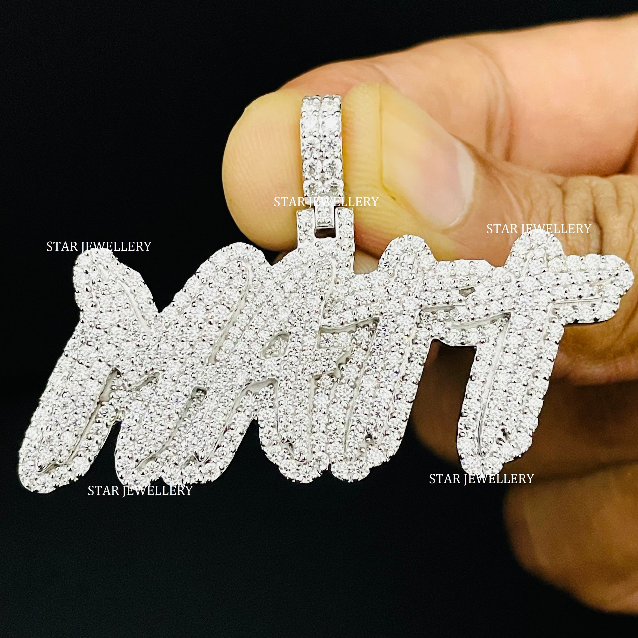 Custom Letter Iced Out VVS Moissanite Pendant