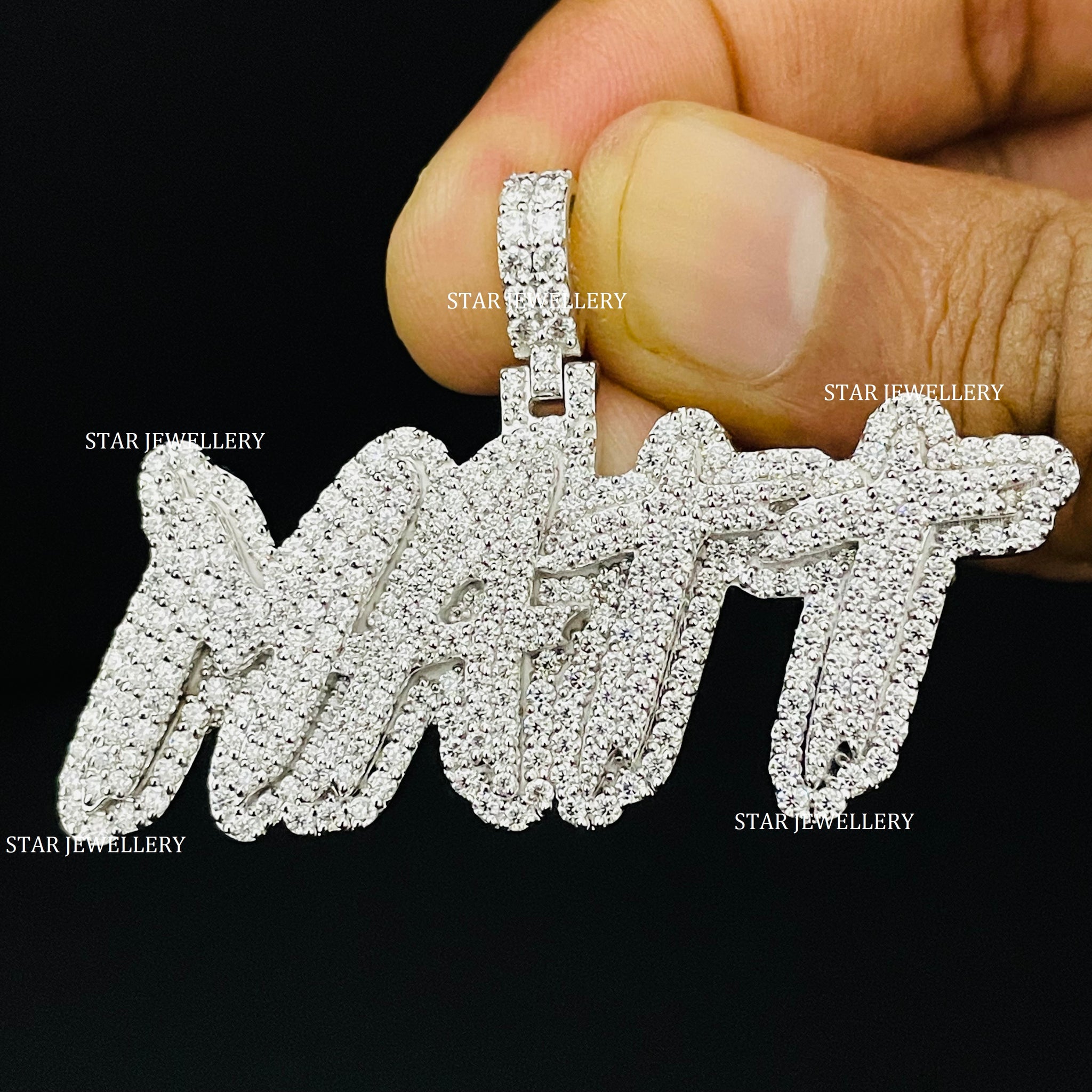 Custom Letter Iced Out VVS Moissanite Pendant