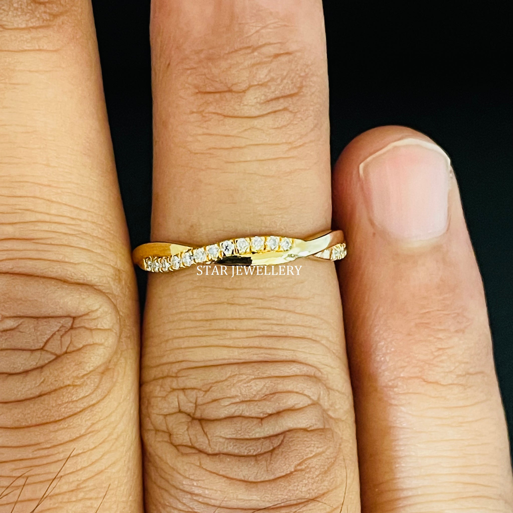 Natural Diamond Thin Infinity Eternity Wedding Ring
