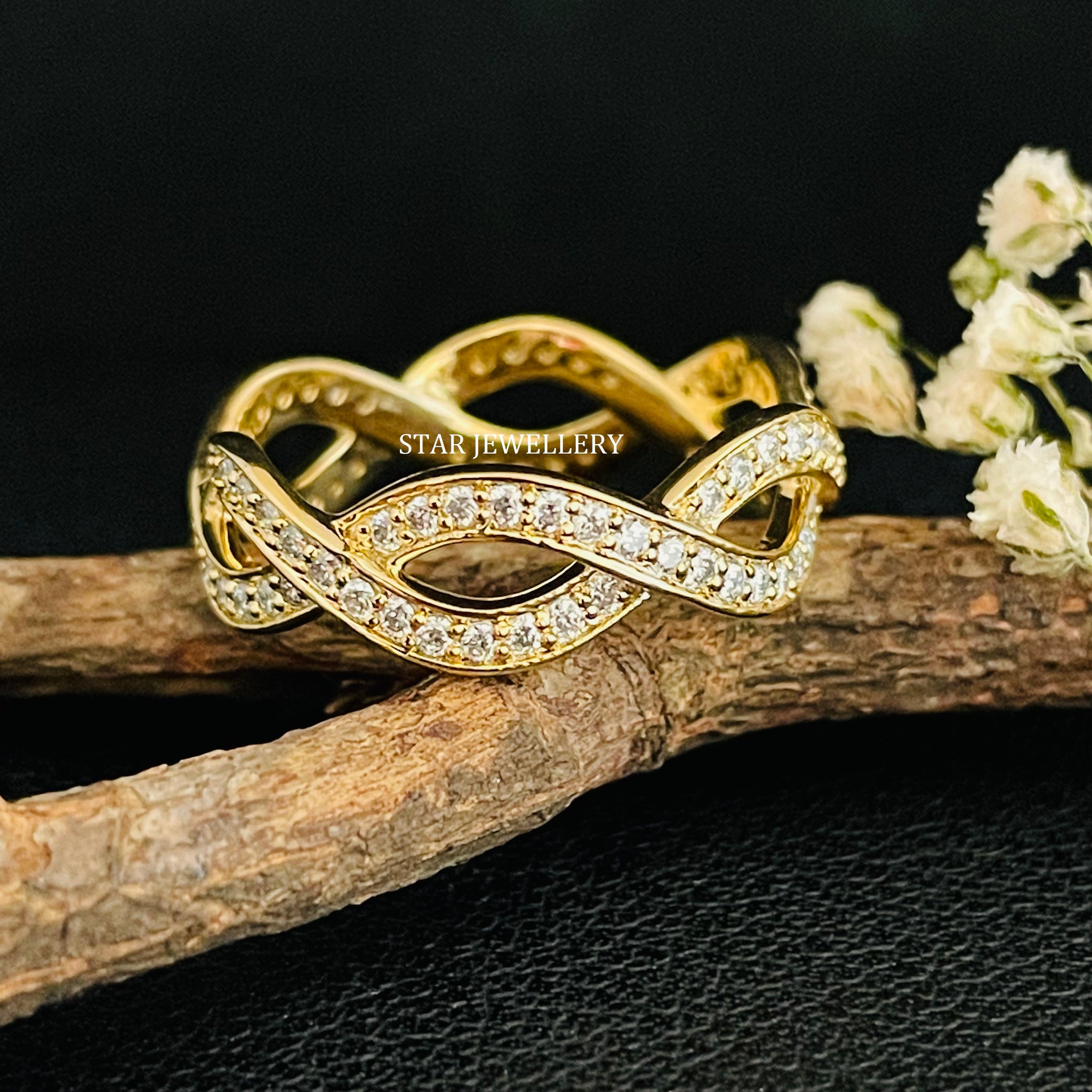 Natural Diamond Infinity Eternity Wedding Ring