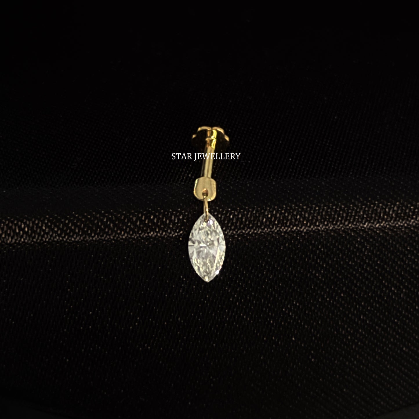 Floating Marquise Diamond Stud Earring