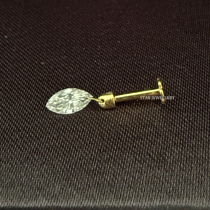 Floating Marquise Diamond Stud Earring