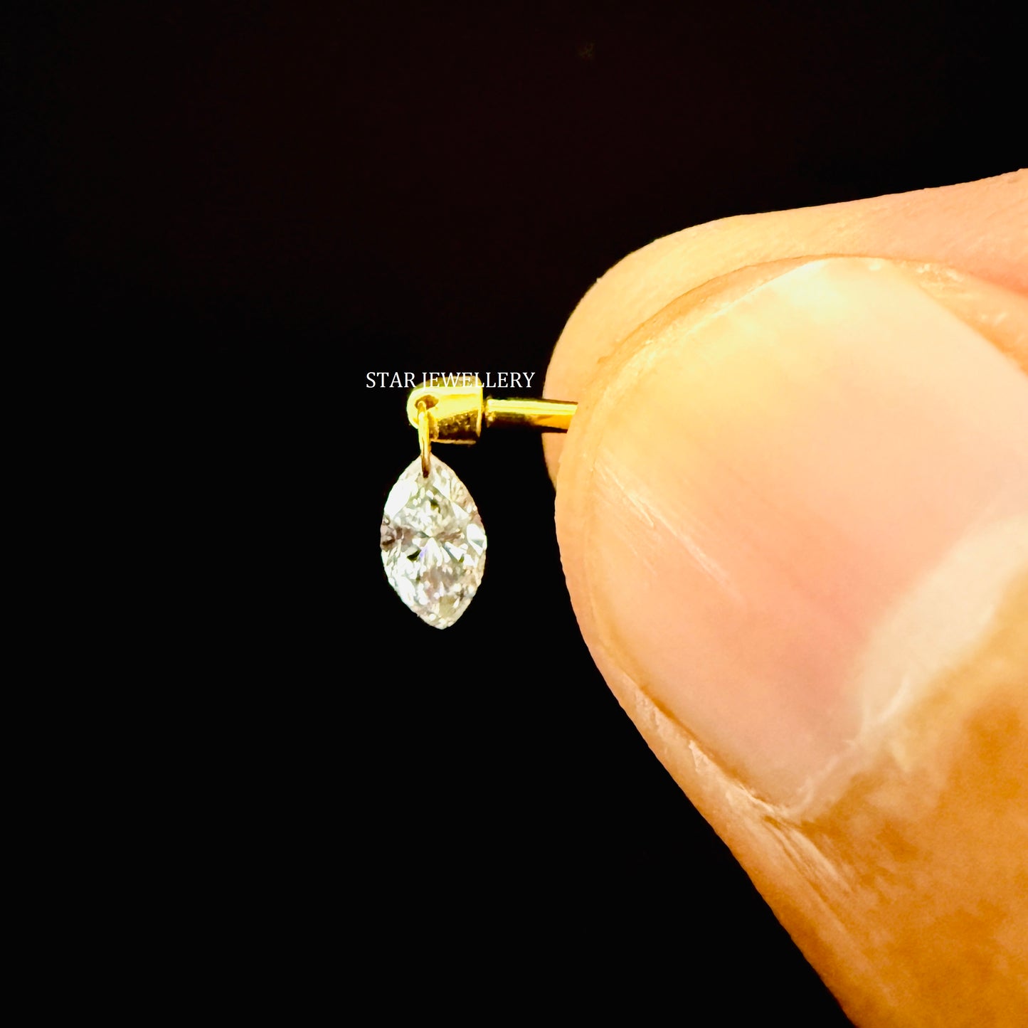 Floating Marquise Diamond Stud Earring