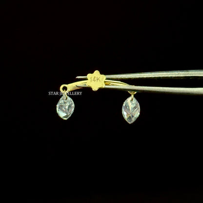 14K Gold Double Marquise Lab Diamond Drape Earring