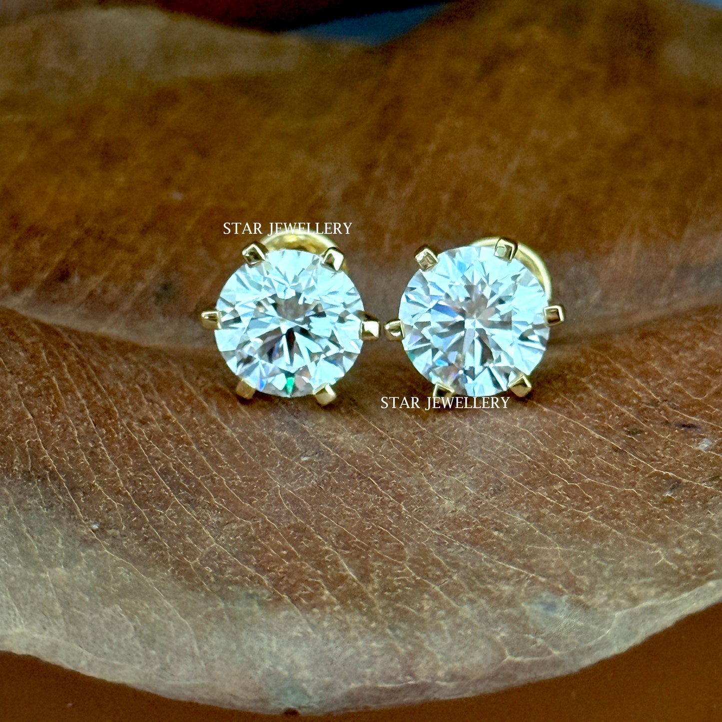 2.00 Ct Lab Grown Diamond Stud Earrings: 14K Solid Gold Unisex