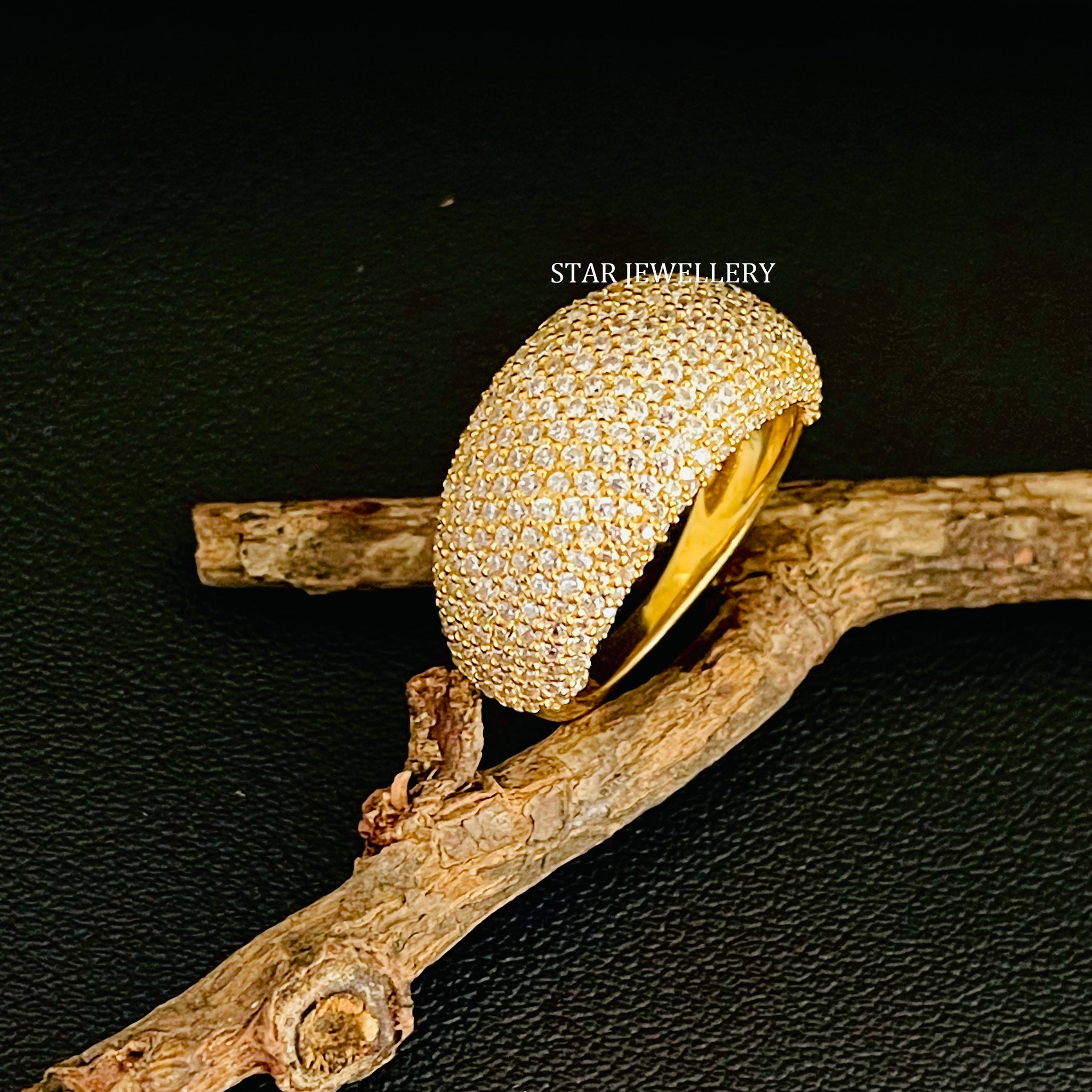 14K Solid Gold Diamond Cloud Ring