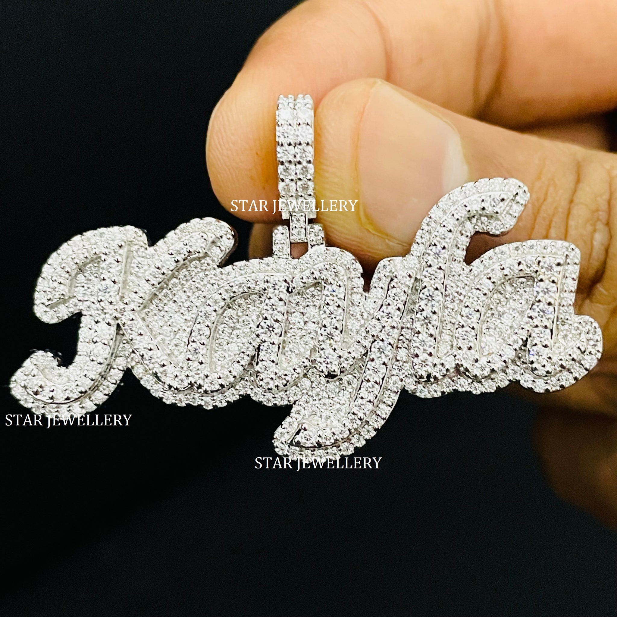 VVS Moissanite Iced Out Custom Letter Pendant