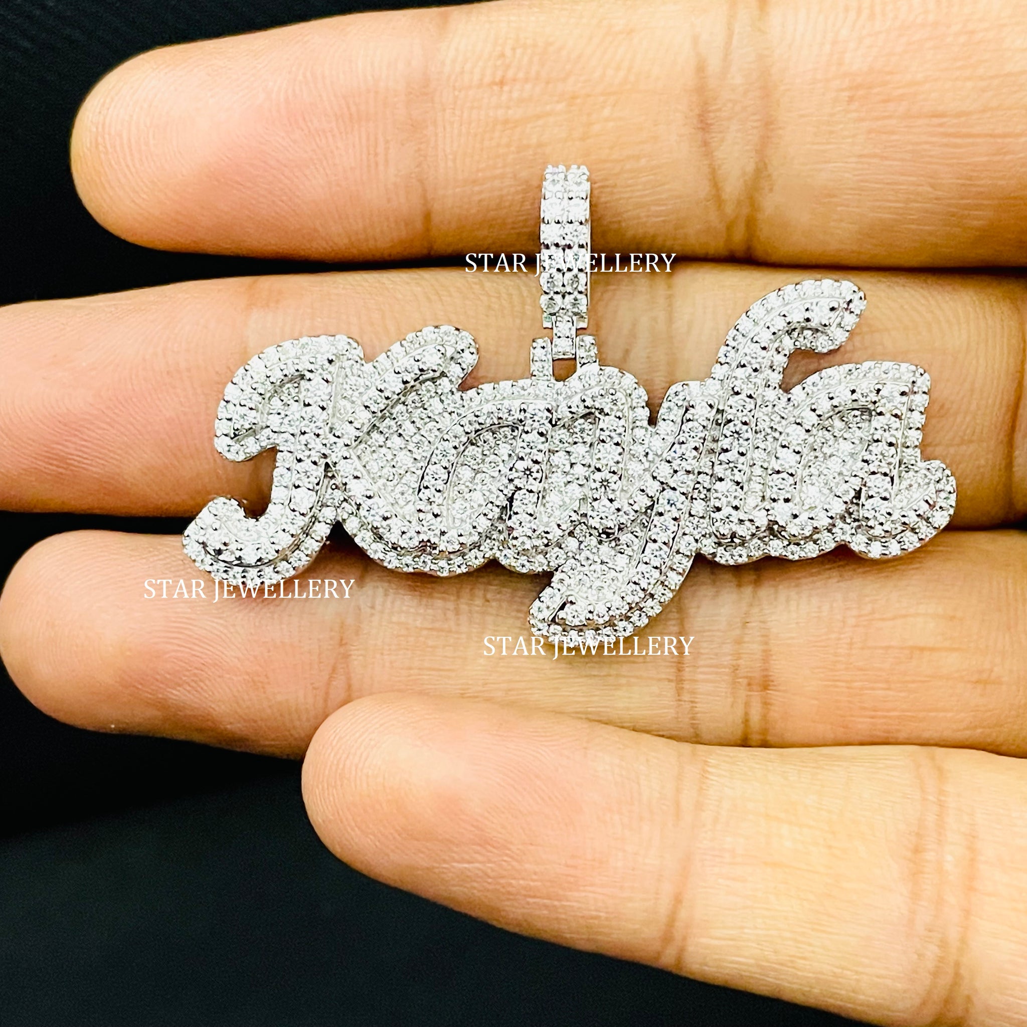 VVS Moissanite Iced Out Custom Letter Pendant