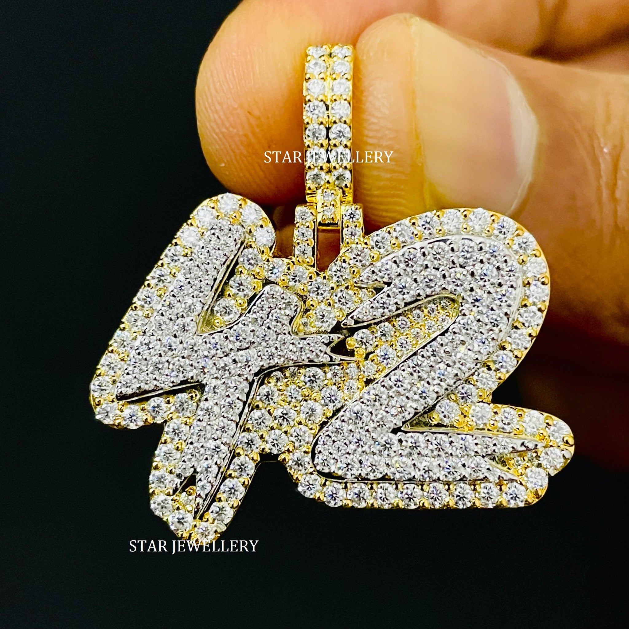 VVS Moissanite Custom Letter Number Pendant