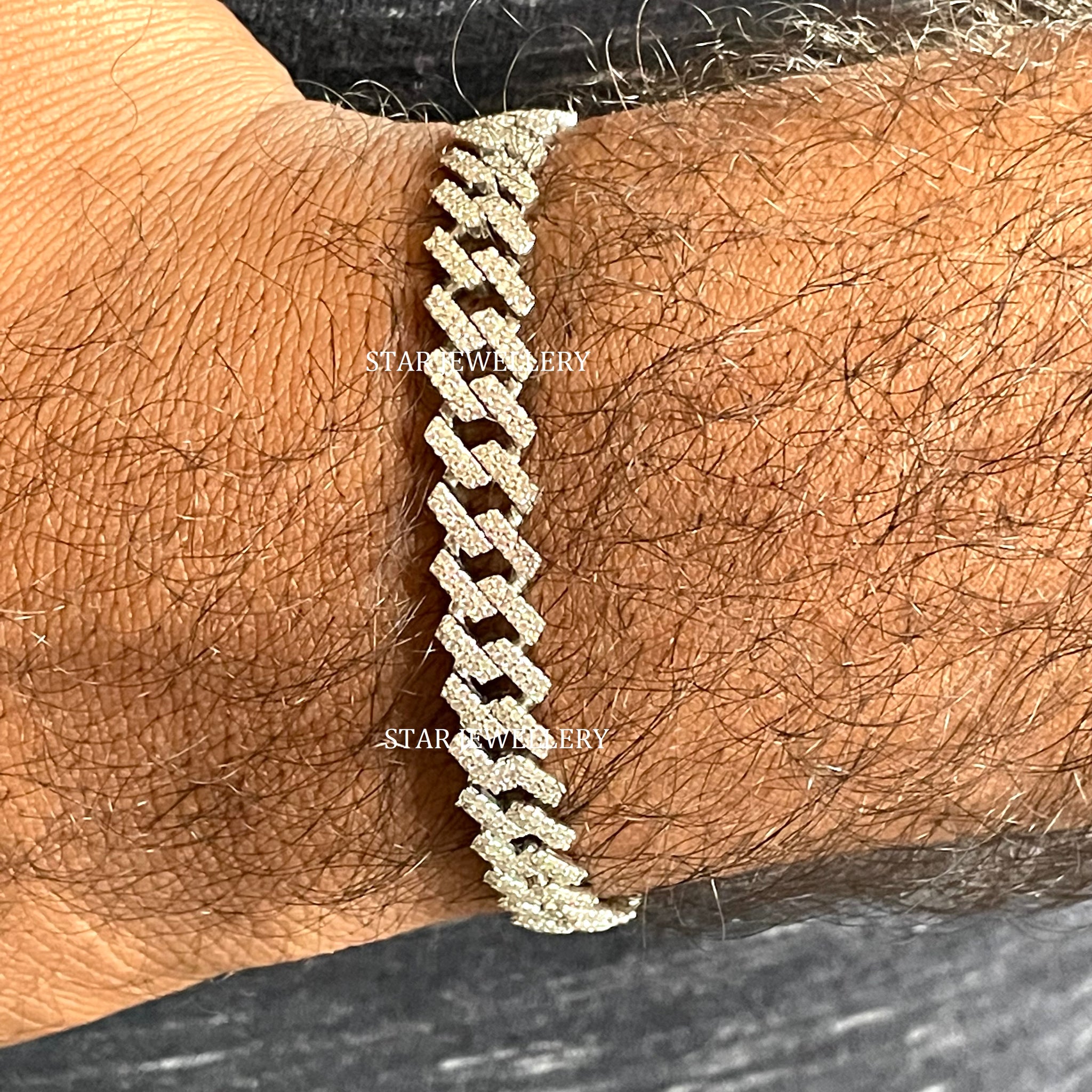 Chaîne cubaine à diamants, bracelet cubain Moissanite unisexe, chaîne cubaine Miami Moissanite en or 10K, collier cubain Moissanite de 8 mm de large