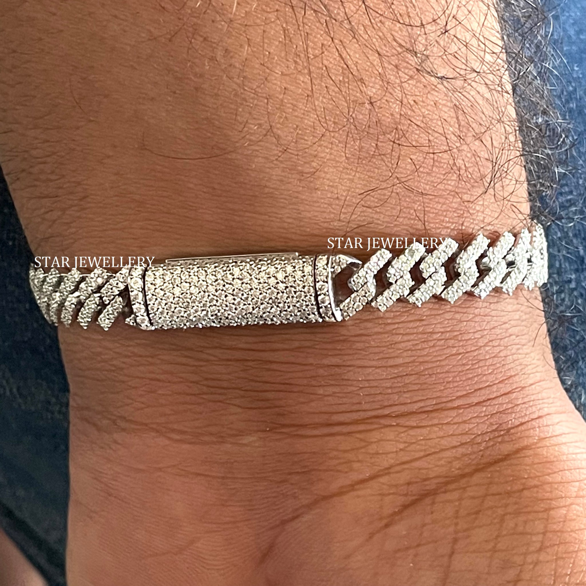 Collier cubain unisexe Moissanite, bracelet cubain de 8 mm de large, chaîne cubaine en diamant unisexe, chaîne cubaine en argent sterling 925 Moissanite Miami