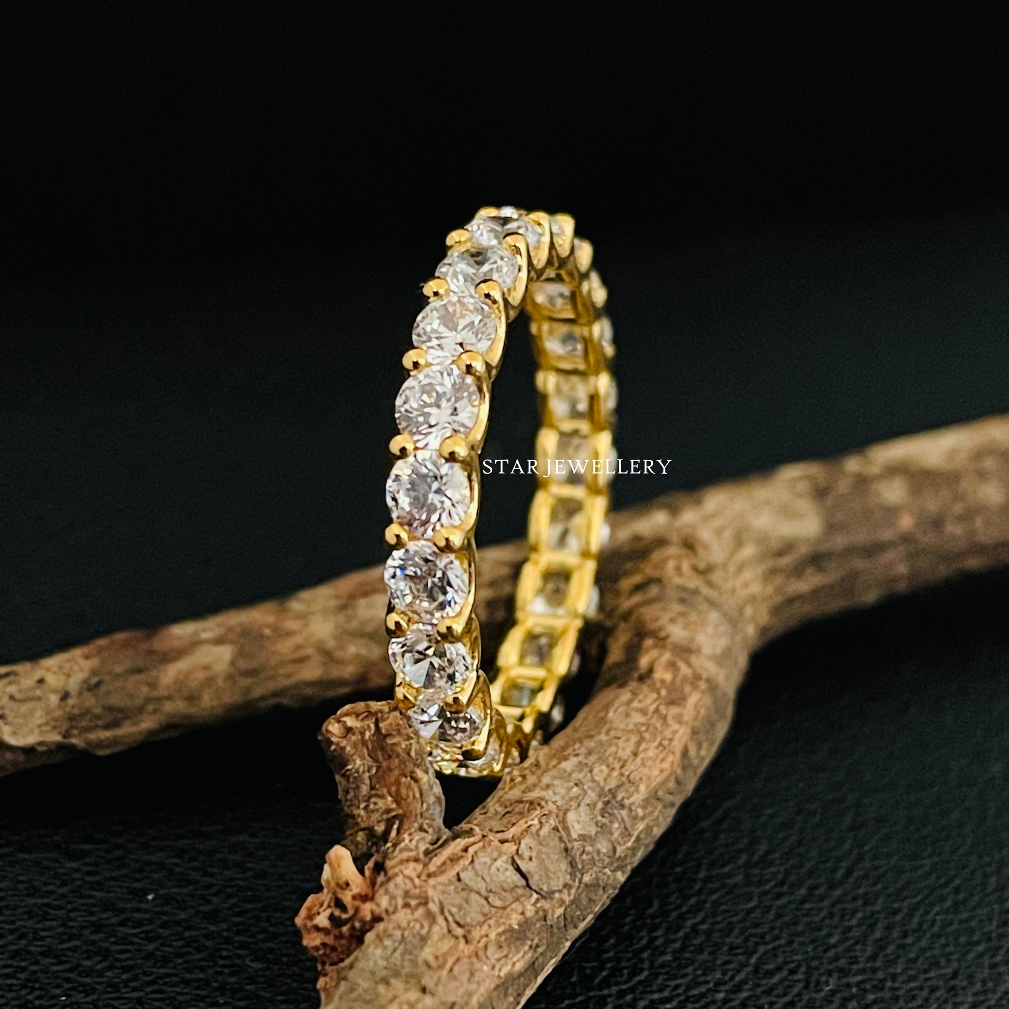 Colorless Brilliant Round Cut Moissanite Eternity Wedding Band Ring