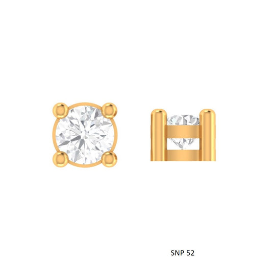 14K Solid Gold Lab Grown Diamond Stud Earring