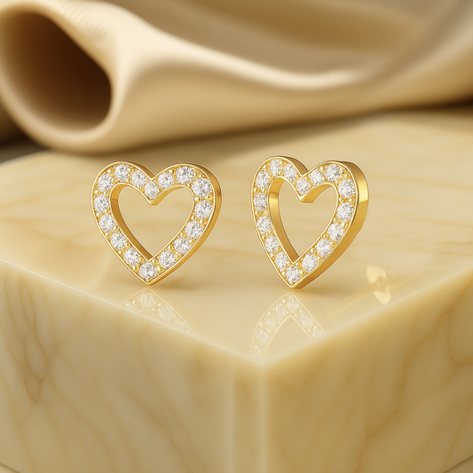 Diamond Heart Stud Piercing for Tragus, Lobe, Conch