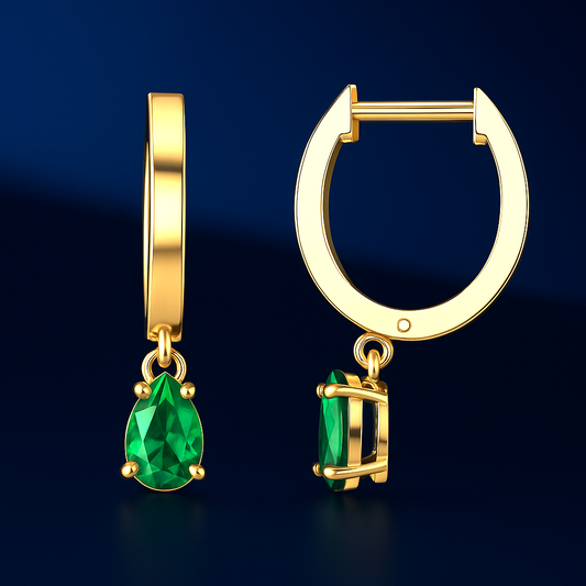 Pear Drop 14K Solid Gold Moissanite Earring