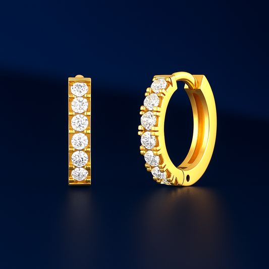 Diamond Hoop Earring, Huggie Hoop Earring