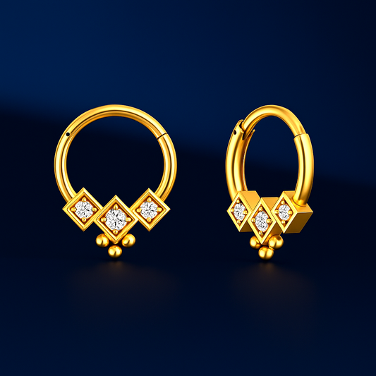 Genuine Diamond Trio Stone Septum Clicker