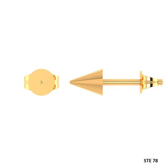 14K Solid Gold Tiny Spike Earring