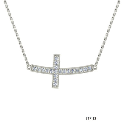 Horizontal Cross Diamond Necklace