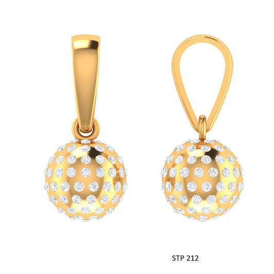 Pave Natrual Diamond Ball Pendant
