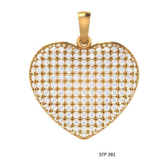 Solid Gold Lab Grown Diamond Puffed Heart Pendant for her