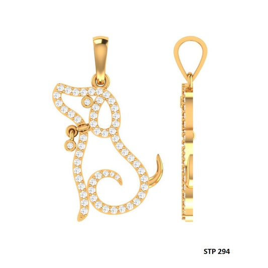 Solid Gold Doggy Charm Pendant