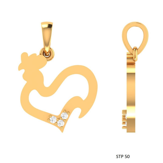 Dainty Diamond Chicken Pendant