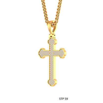 Delicate Natural Diamond Cross Pendant