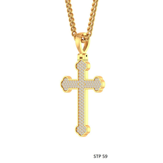 Delicate Natural Diamond Cross Pendant