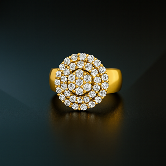 2.0 CT Natural Diamond Cluster Bridal Ring